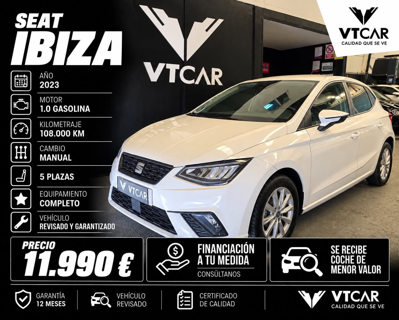 SEAT Ibiza 1.0 Gasolina – Año 2023