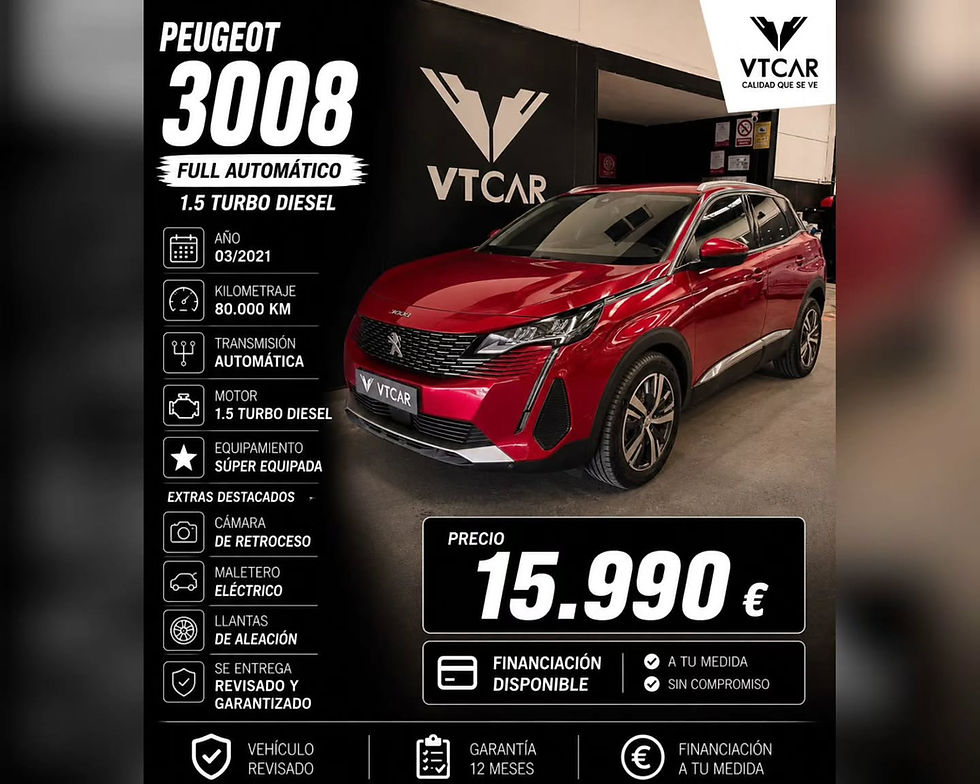 Miniatura: Peugeot 3008 1.5 Turbo Diesel Automático – Full Equip – 03/2021