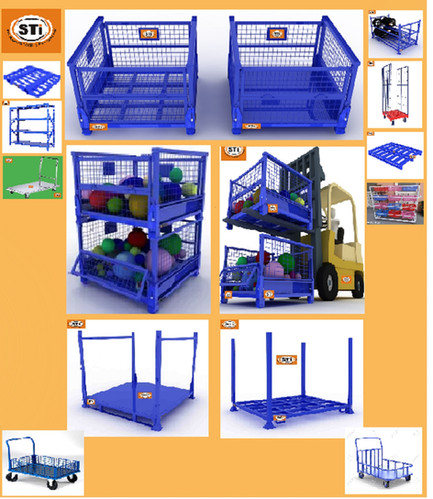 Nested Pallets Collapsible Cage Pallet - Wire Mesh Foldable Pallets | Manufacturer ...