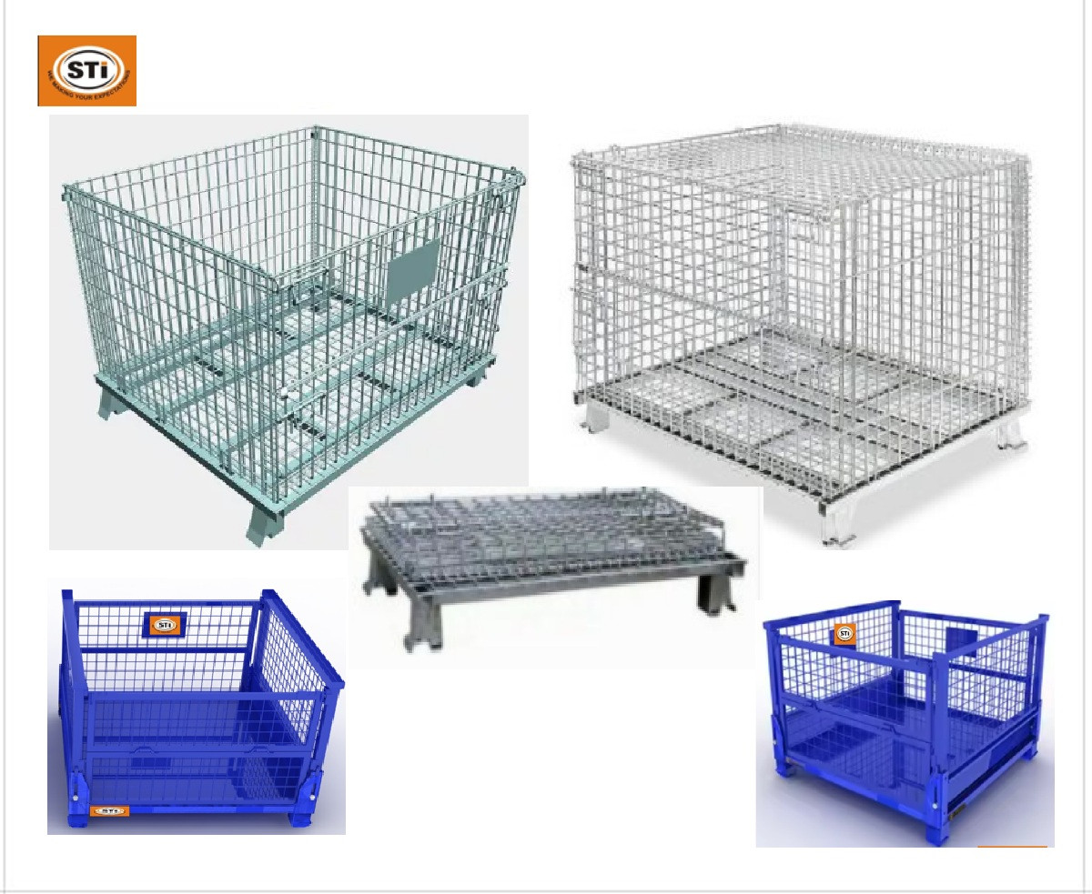 Stackable Material Pallets Stackable Pallets - Stackable Metal Cage Pallets | Stackable Industrial ...