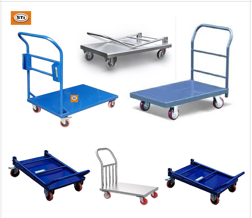 Flatbed Platform Trolleys, Side Support Platform Trolleys, Folding Platform Trolleys, Stainless Steel Platform Trolleys.