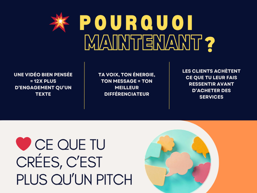 Cet Automne Make your Vidéo Pitch !