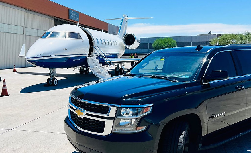 Black SUV and Jet