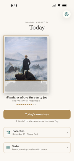 English Verbs Quiz: schermata iniziale