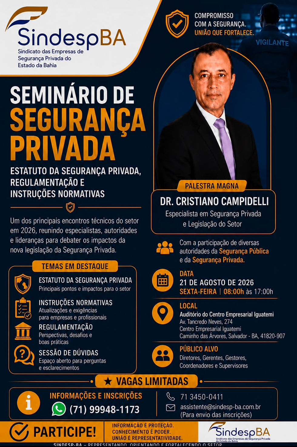 Seminário  sobre o Novo Estatuto da Segurança Privada – 21 de agosto de 2026