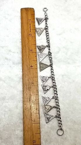 Iyob Filiae Job's Daughters Masonic 10 Charms Bracelet Grams