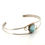 Thumbnail: 8” Blue Larimar Teardrop Cabochon 925 Sterling Silver Cuff Bracelet 8.1g
