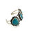 Thumbnail: 6.5” Native American 925 Sterling Silver Triple Turquoise Cuff Bracelet 39.8g
