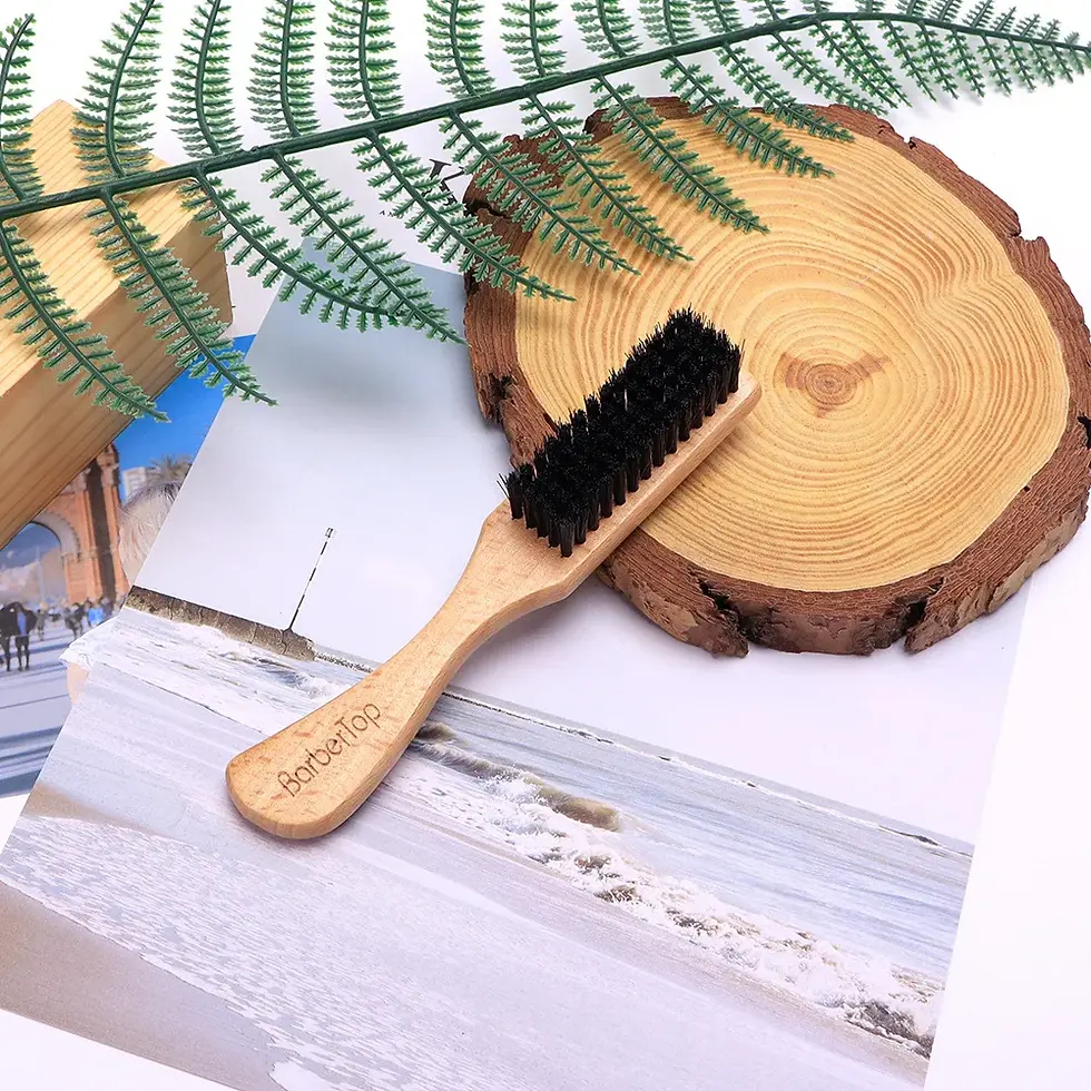 Thumbnail: Barber Beard Cleaning Wooden Brush Soft Neck Face Duster Clean Hairbrush