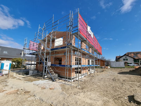 Vufflens-la-Ville | Maçonnerie terminée | Bâtiment prêt à recevoir la charpente