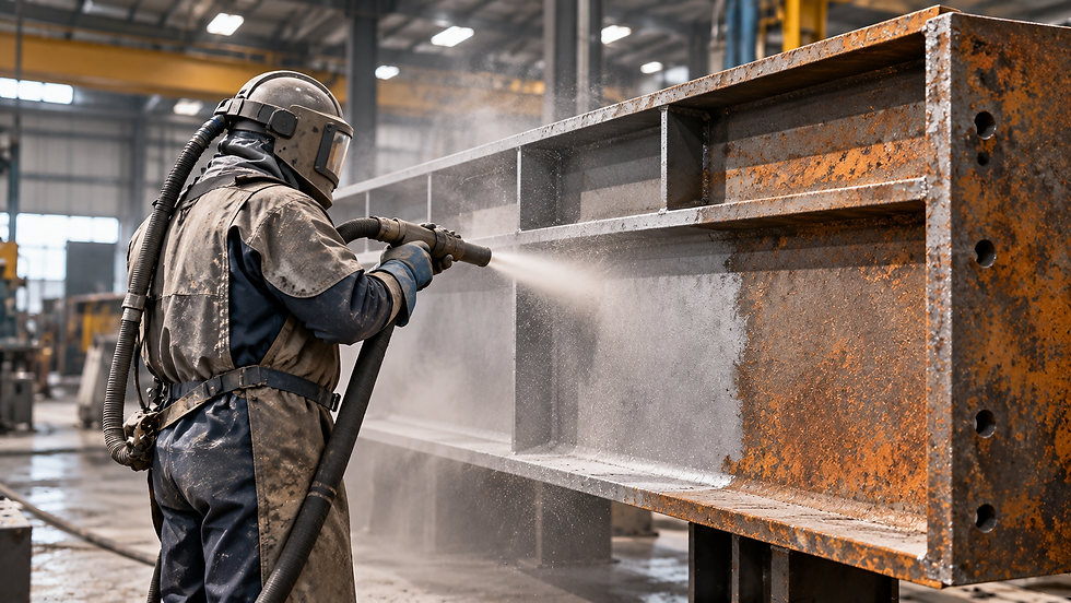 Servicio de sand blast industrial en Aceroservicios Ali en Monterrey, Nuevo León