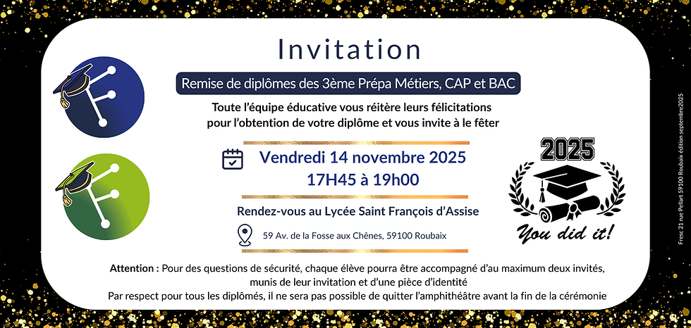  [ 𝗦𝗮𝘃𝗲 𝘁𝗵𝗲 𝗗𝗮𝘁𝗲 – 𝗥𝗲𝗺𝗶𝘀𝗲 𝗱𝗲𝘀 𝗗𝗶𝗽𝗹𝗼̂𝗺𝗲𝘀 𝟮𝟬𝟮𝟱 𝗮̀ 𝗦𝗮𝗶𝗻𝘁 𝗙𝗿𝗮𝗻𝗰̧𝗼𝗶𝘀 ! ]