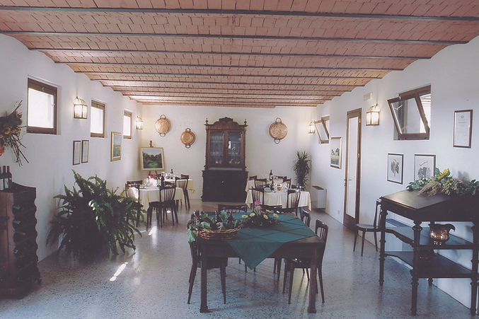 Spacious and bright reception hall at Agriturismo La di Morson