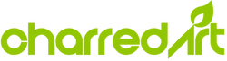 Lime Green CharredArt Logo with Leaf Accent.png