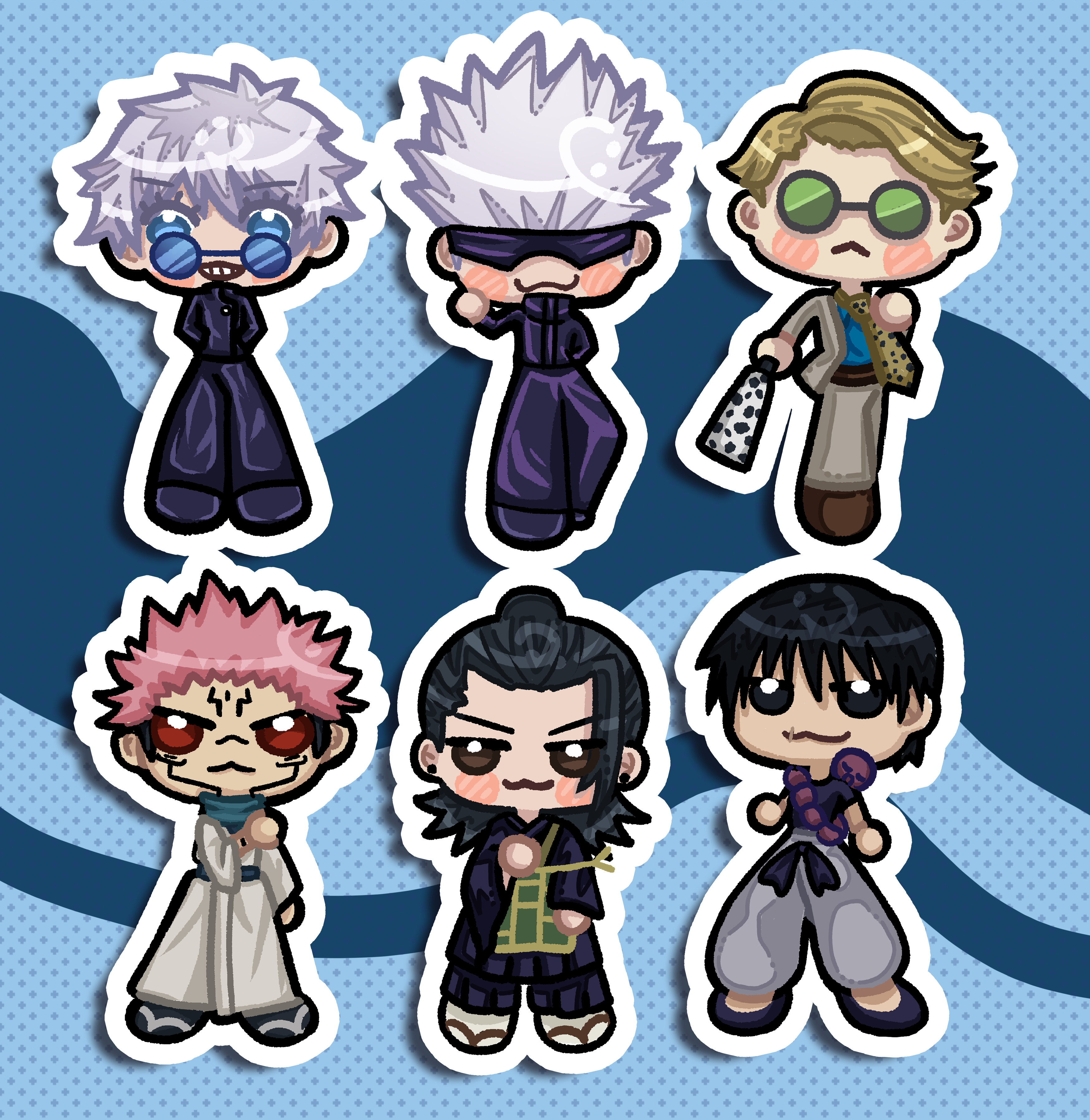 Kit de adesivos - Jujutsu Kaisen Husbands