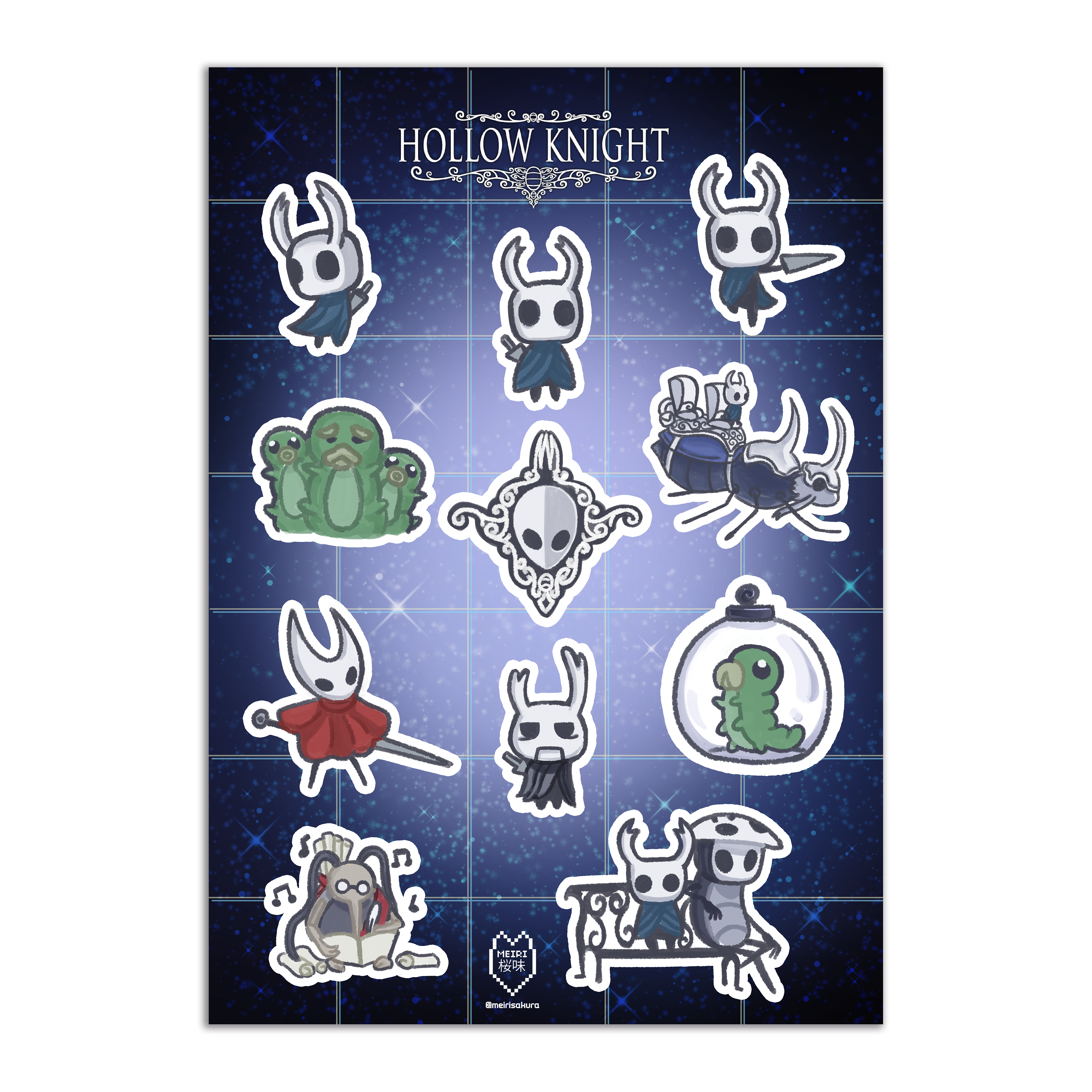 Hollow Knight - Cartela de Adesivo