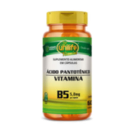 Vitamina B5 - Ácido Pantotênico 60 cápsulas 500 mg | Unilife