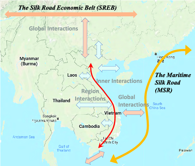Map showing Vietnam's strategic location between China and major shipping routes
