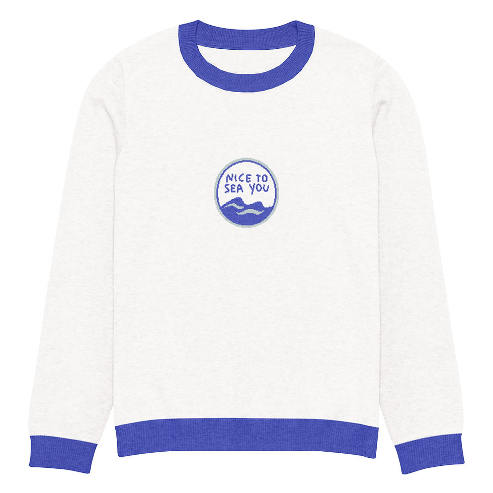 Thumbnail: Nice to Sea You Knitted crew neck sweater