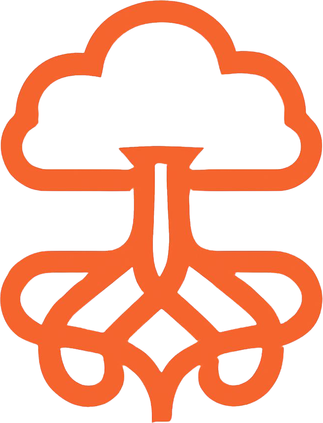 Generate _connected roots symbol_ in a modern vector art style with a flat design aestheti