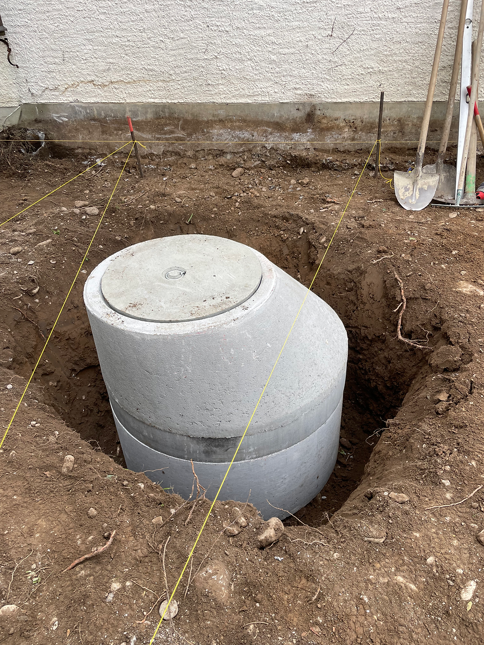 Kanalisationsarbeiten durch die Scupola Bau GmbH zur fachgerechten Ableitung von Abwasser.