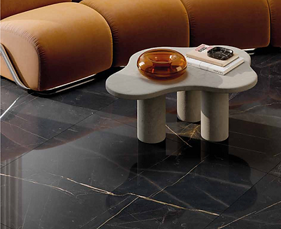 Salle de bain moderne avec carrelage marron foncé et douche design