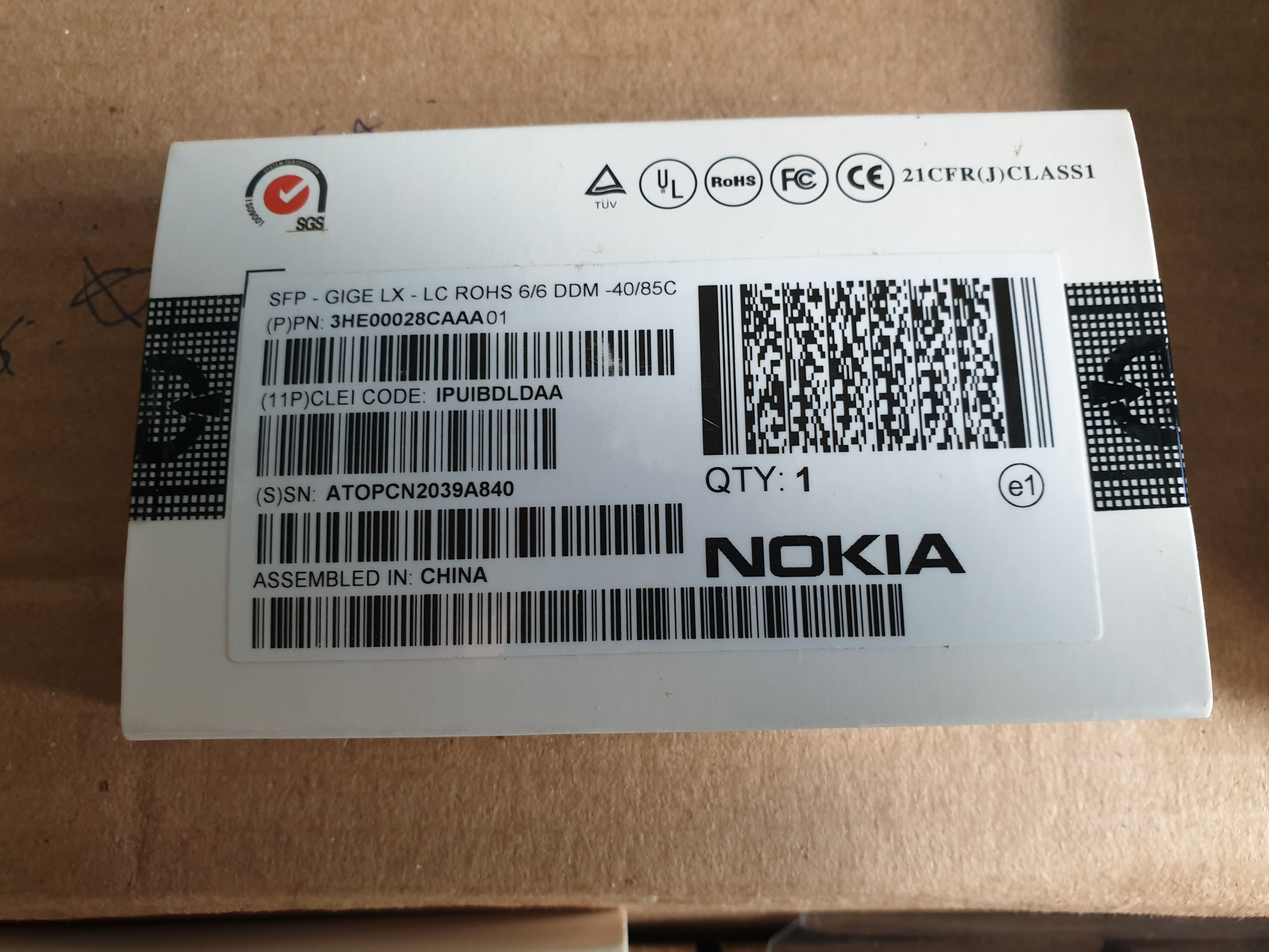 Nokia Optical Transceiver 3HE00028CAAA01 - IPUIBDLDAA