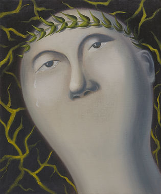 <Euterpe>, 2024, Oil on linen, 45.5 x 37.9 cm