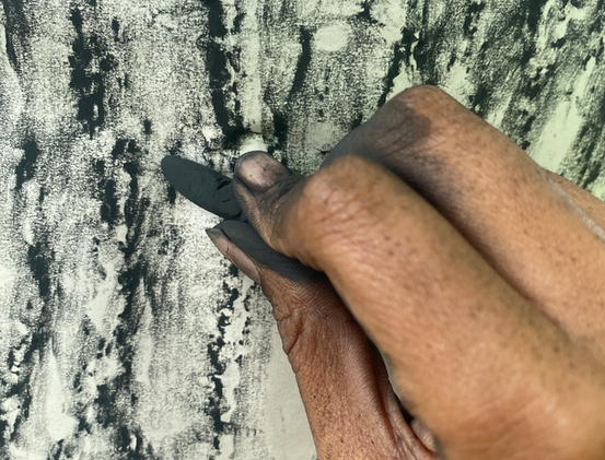 Detail:Newsprint and charcoal, 2022