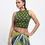 Thumbnail: Green Yellow Booti Bandhej HighNeck Blouse