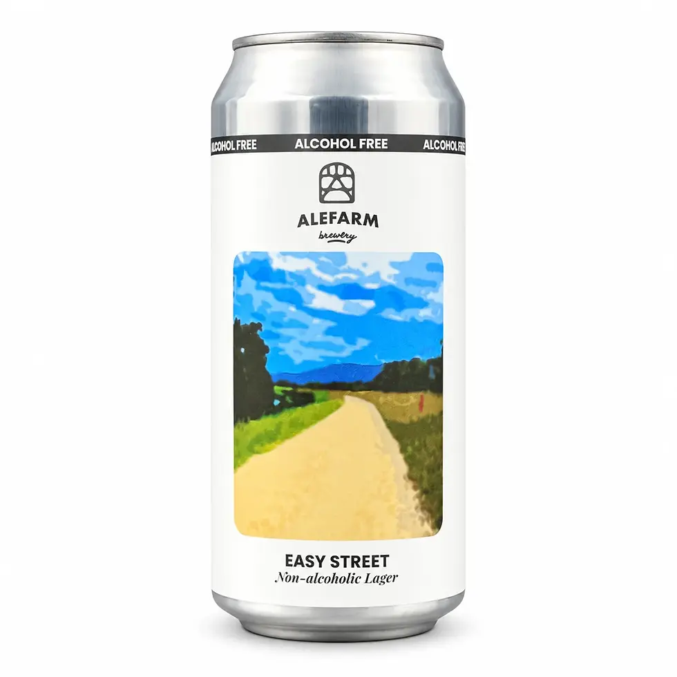 Alefarm Brewing Easy Street alcoholvrije lager in een 44 cl blik op witte achtergrond