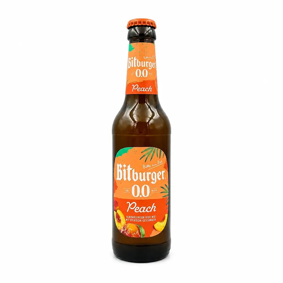 bitburger peach perzik radler alcoholvrij bier