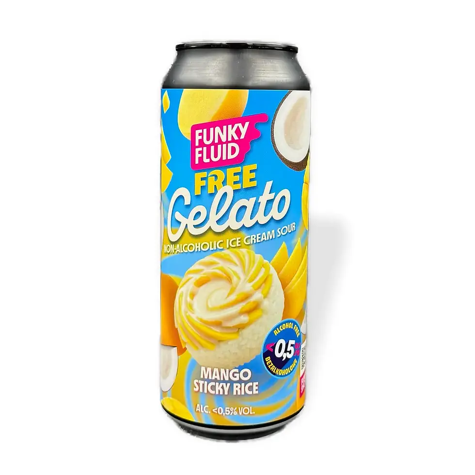 funky fluid free gelato sticky rice mango alcoholvrij bier