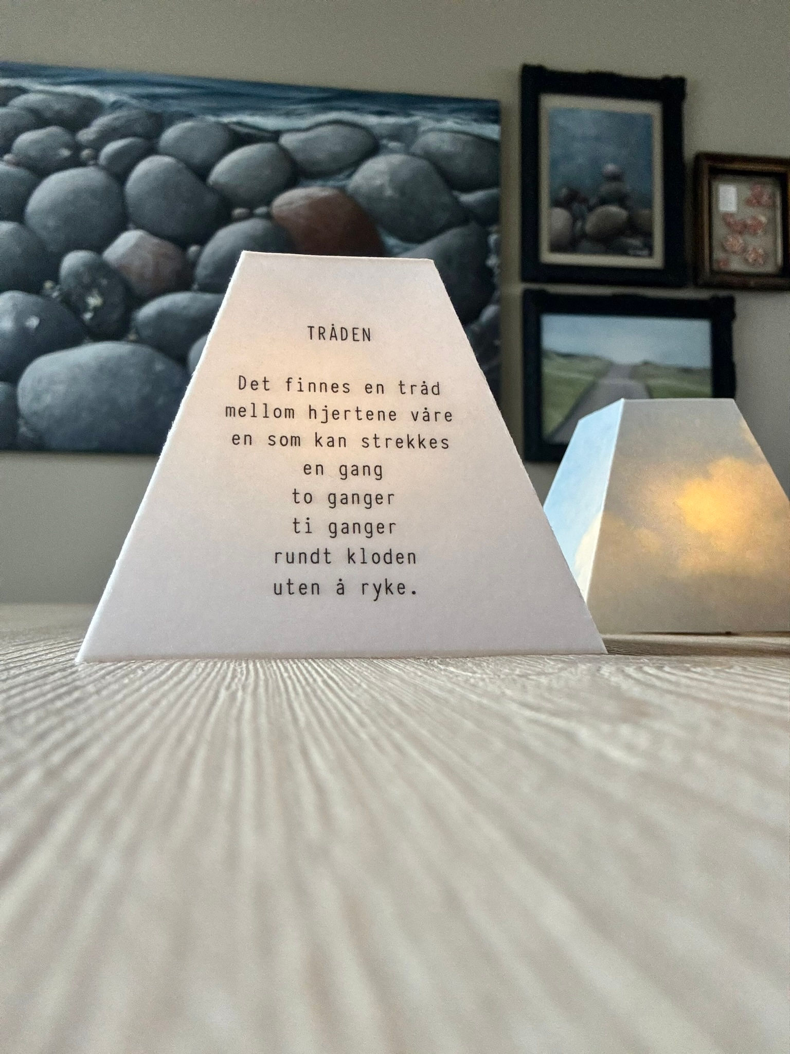 Lyslykter poesi og løvetann blekktegning, håndlaget