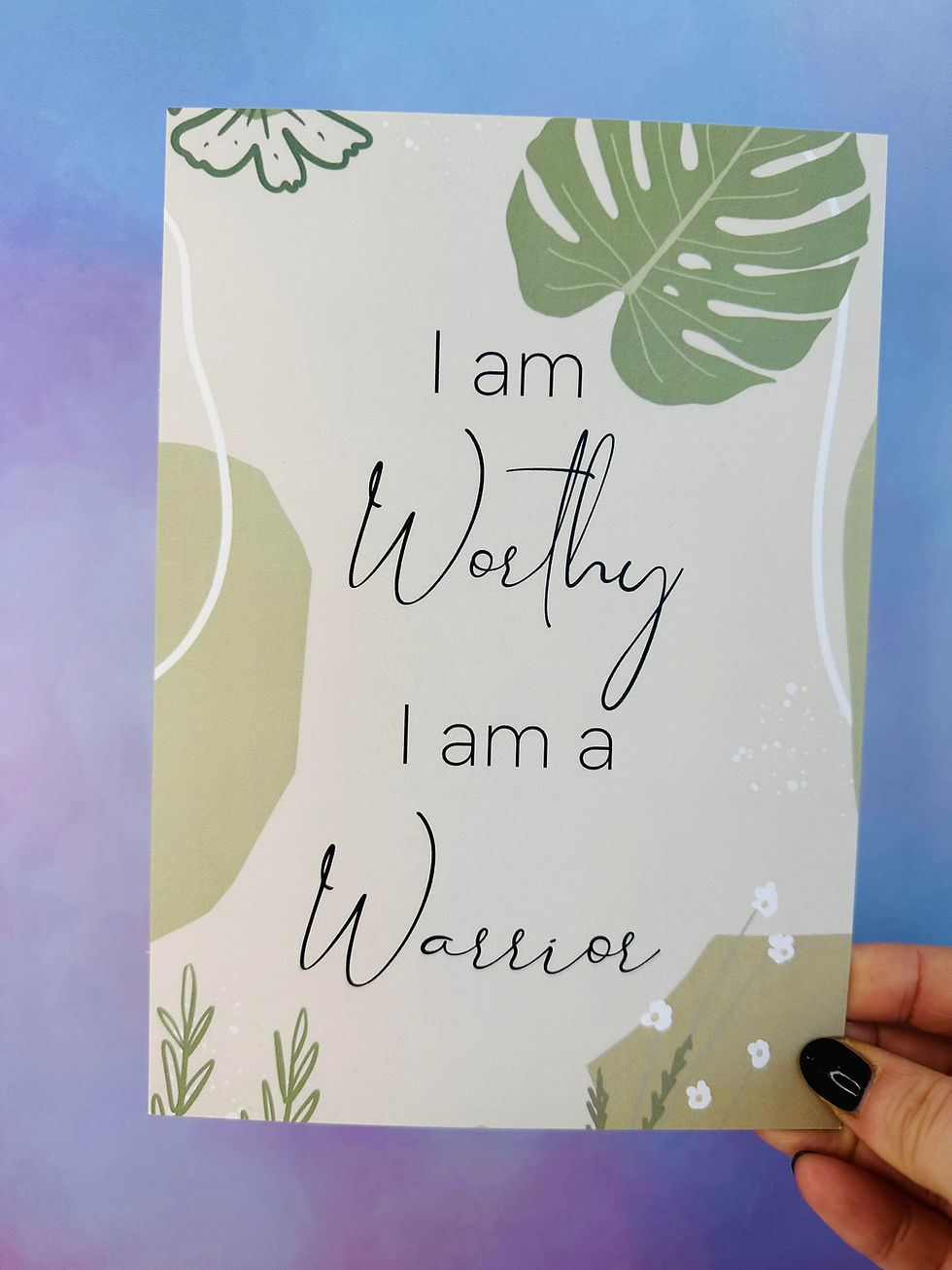 Thumbnail: I Am Worthy I Am A Warrior | A5 Print | Affirmation Art