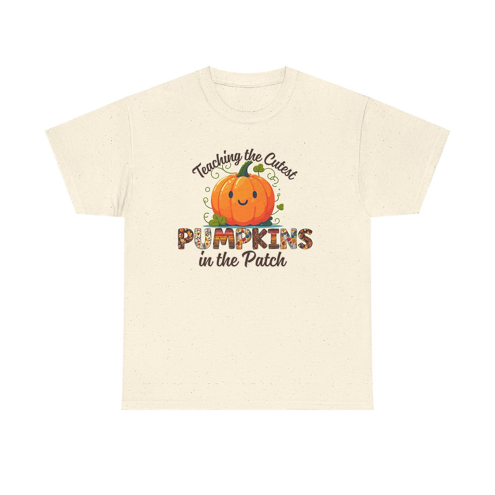 Thumbnail: Autumn Teaching the Cutest Pumpkins Unisex Heavy Cotton Tee