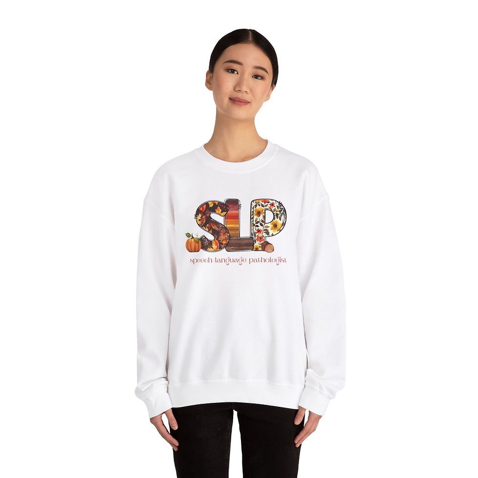 Thumbnail: SLP Speech Language Pathologist Fall Leaves Unisex Crewneck Autumn Sweatshirt