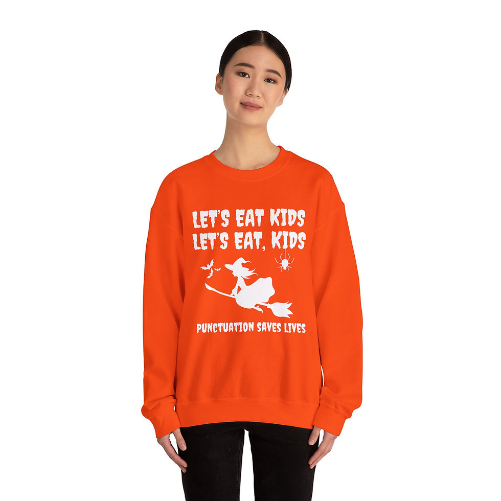Thumbnail: Let's Eat Kids Teacher & SLP Unisex Crewneck Halloween Sweatshirt