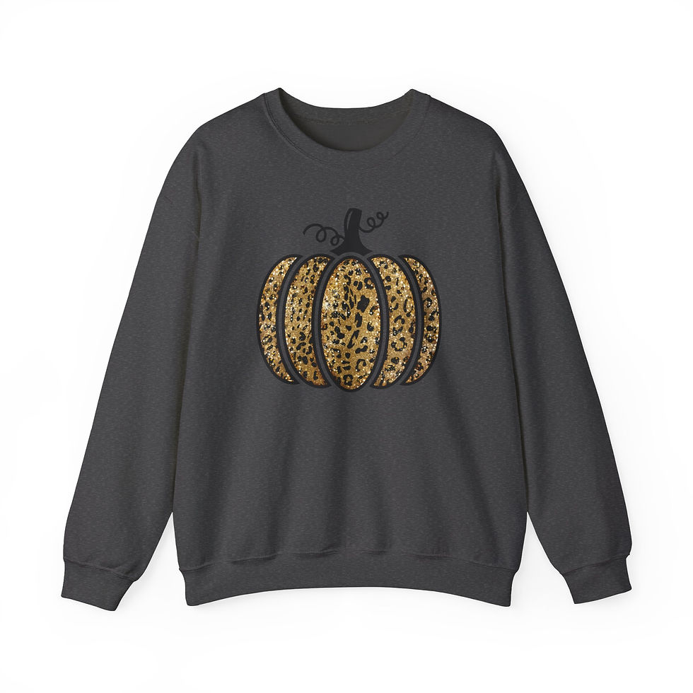 Thumbnail: Gold & Black Cheetah Pumpkin Unisex Heavy Blend™ Crewneck Sweatshirt