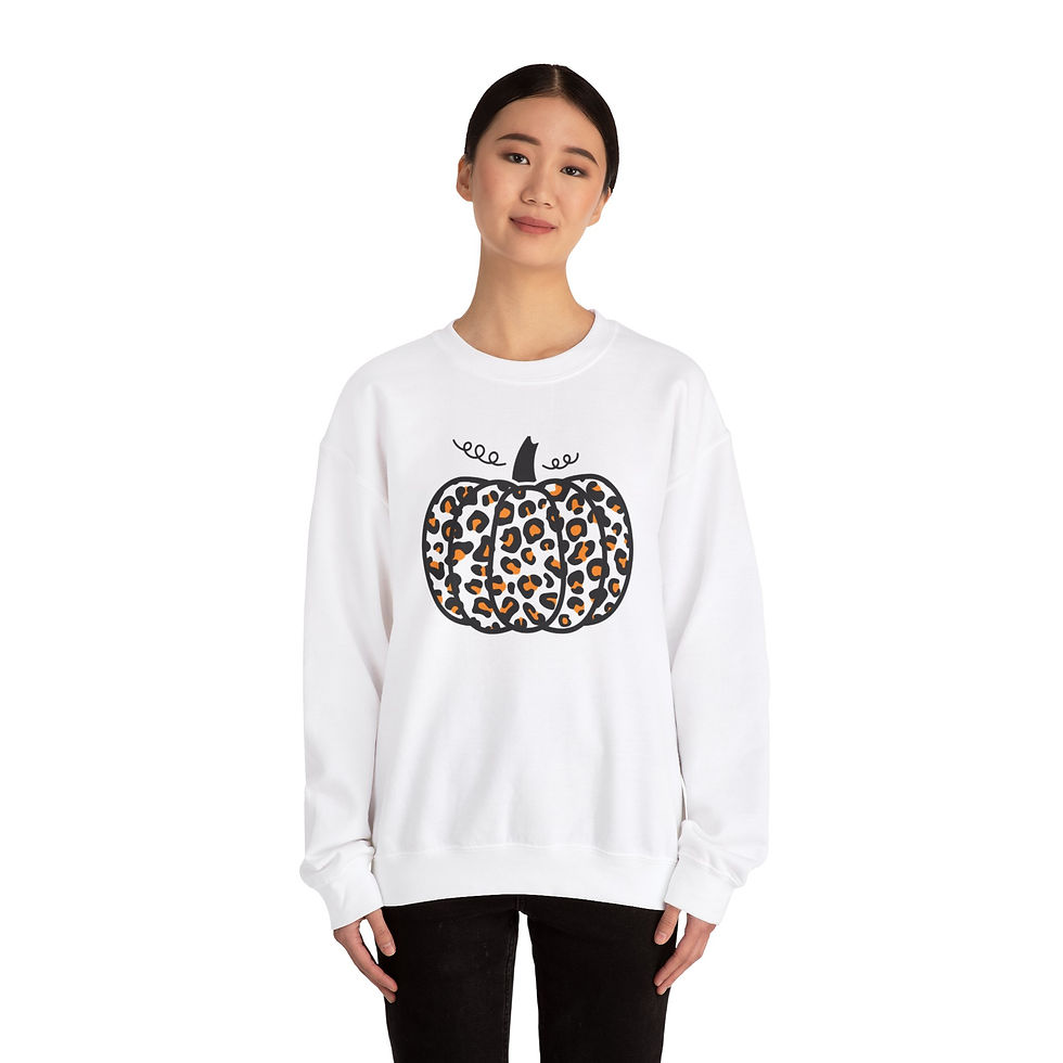 Thumbnail: Orange Spots Cheetah Pumpkin Unisex Heavy Blend™ Crewneck Sweatshirt