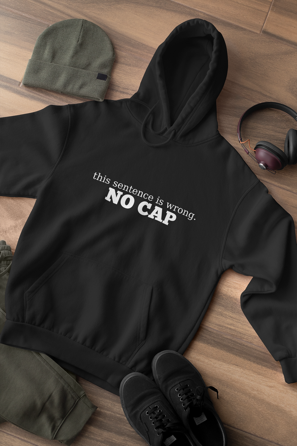 Thumbnail: Unisex Funny Hoodie for Teachers  and SLPs "this sentence is wrong. NO CAP"