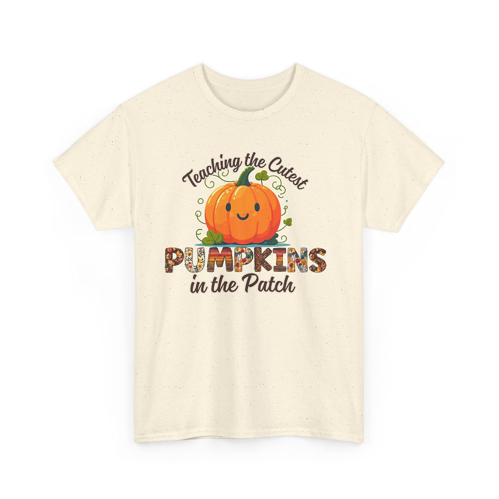 Thumbnail: Autumn Teaching the Cutest Pumpkins Unisex Heavy Cotton Tee