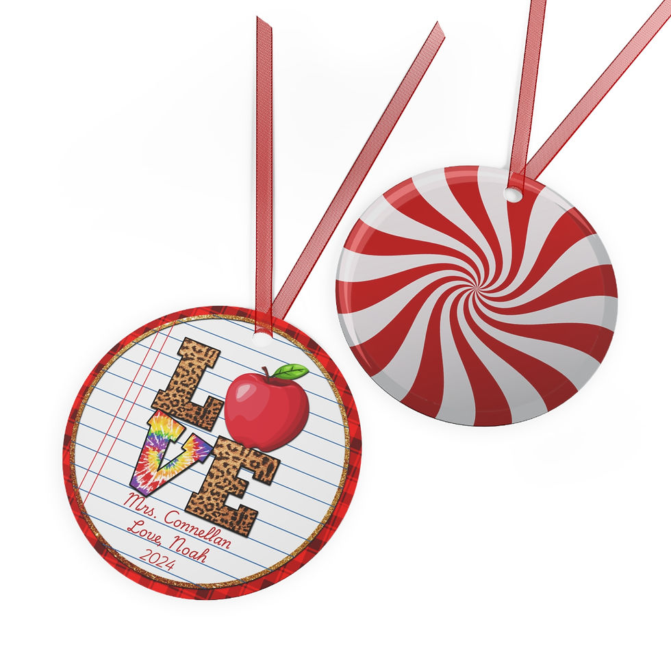 Thumbnail: Personalized LOVE Christmas Ornament for Teachers