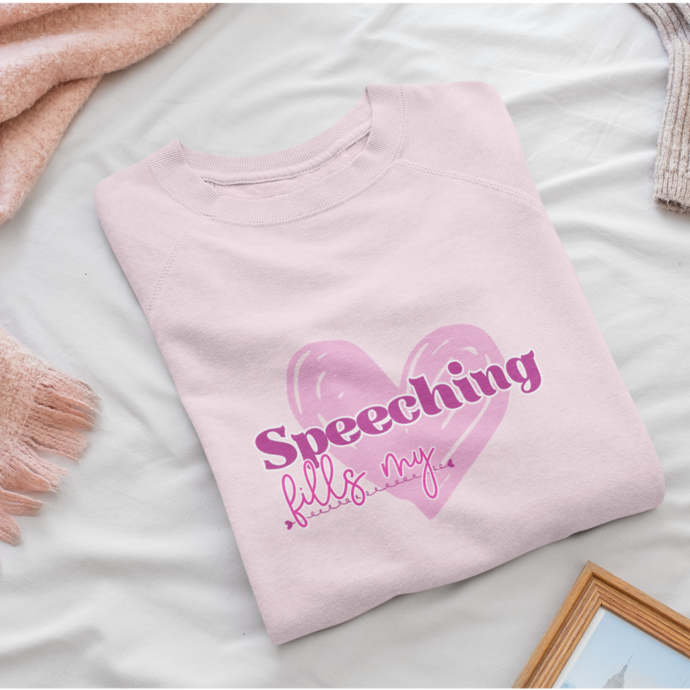 Thumbnail: Valentine's Day Sweatshirt for Speech-Language Pathologists, Speech V-Day Shirt