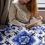 Thumbnail: Plush Blanket |Royal and Black Chinoiserie |Monogram Throw |Teacher SLP