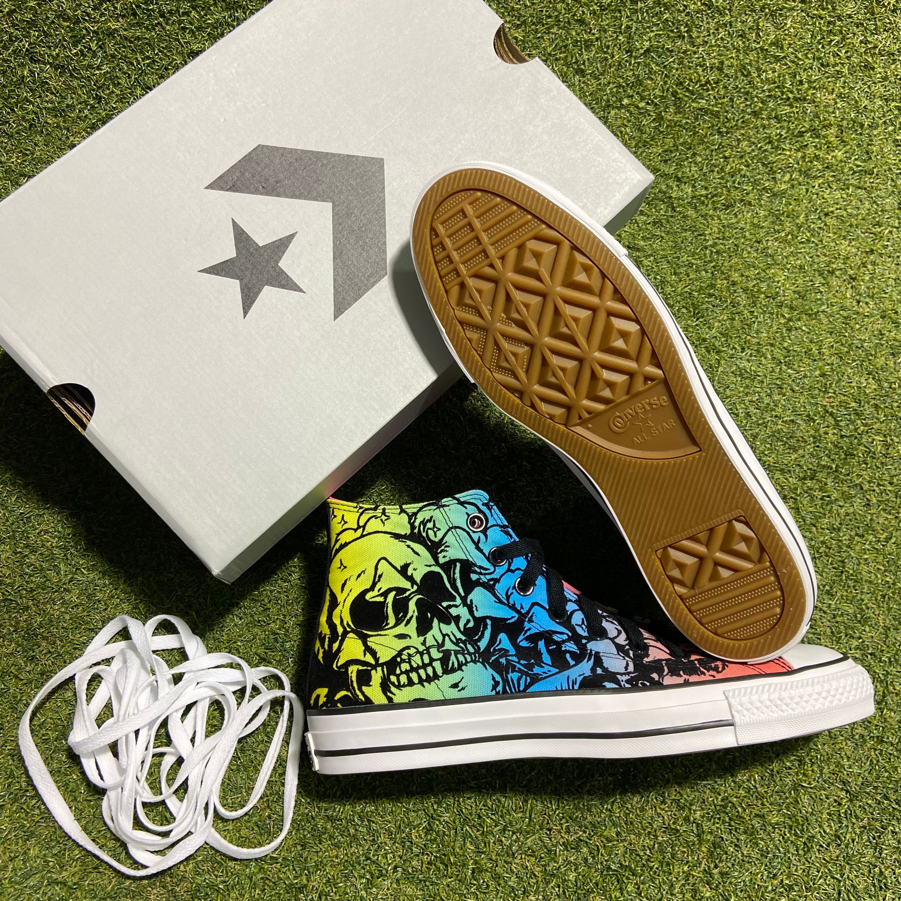 Black Multi Color Converse Chuck 70 High: 9.5