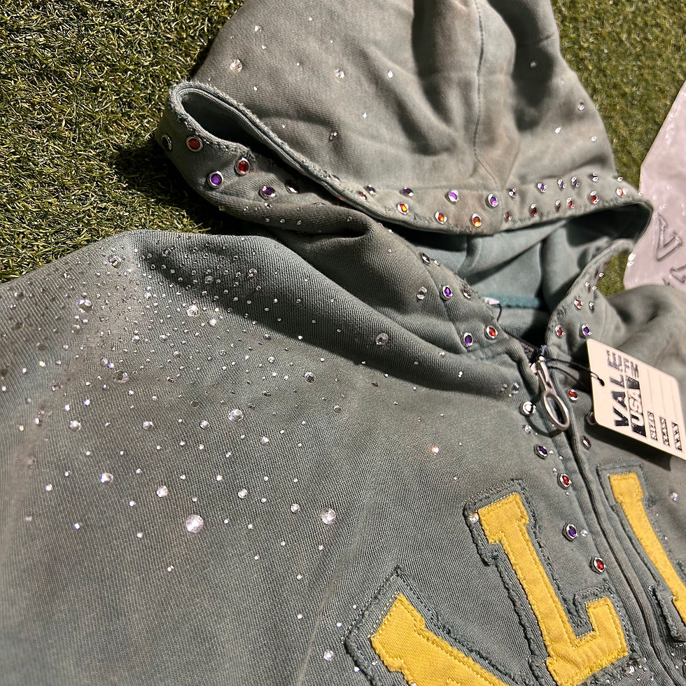 Thumbnail: Dark Mint Vale Forever Zip Up Hoodie: M