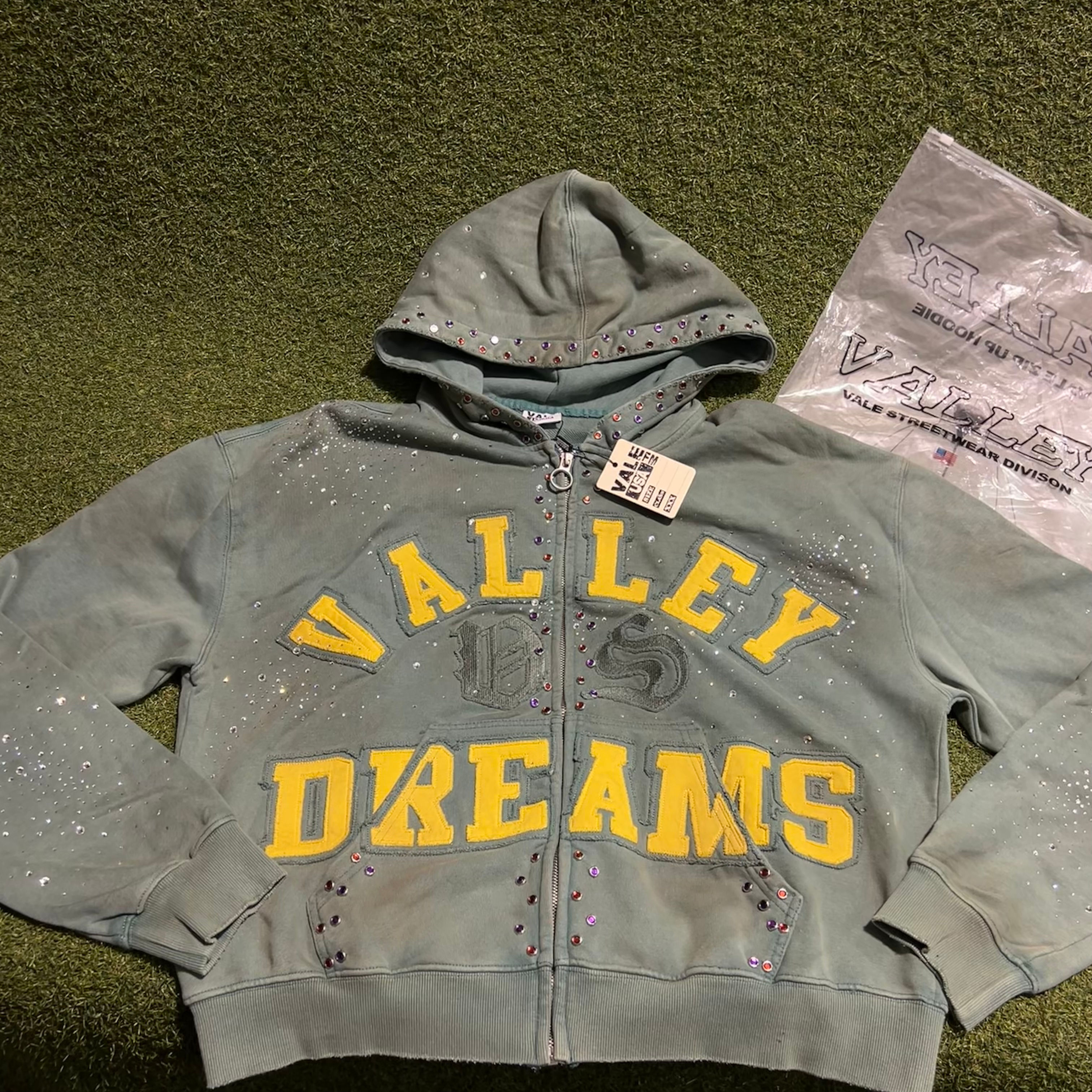 Dark Mint Vale Forever Zip Up Hoodie: M