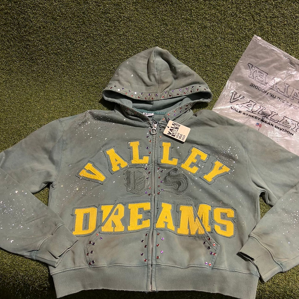 Thumbnail: Dark Mint Vale Forever Zip Up Hoodie: M