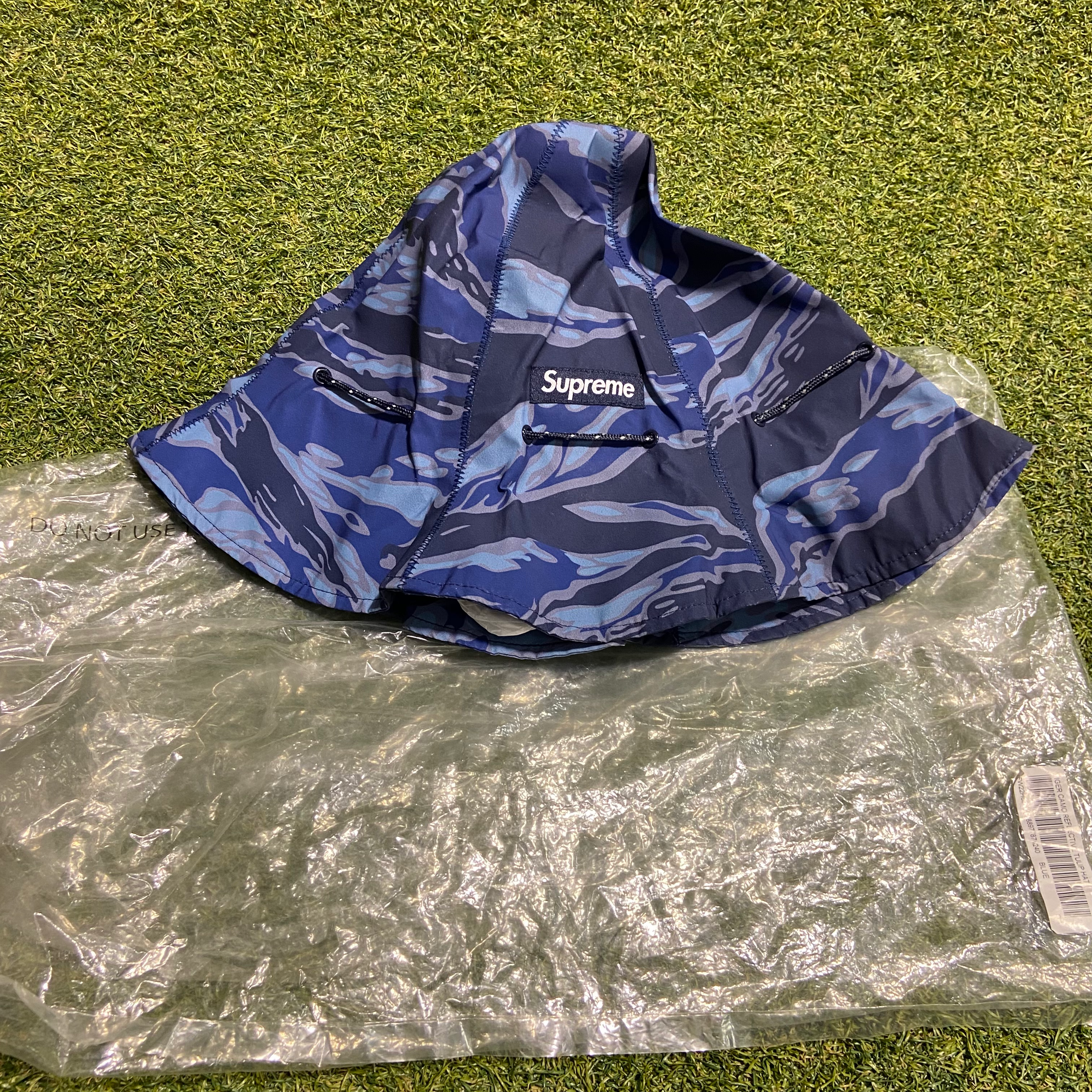 Supreme Tiger Camo Reflective Tulip Hat Blue